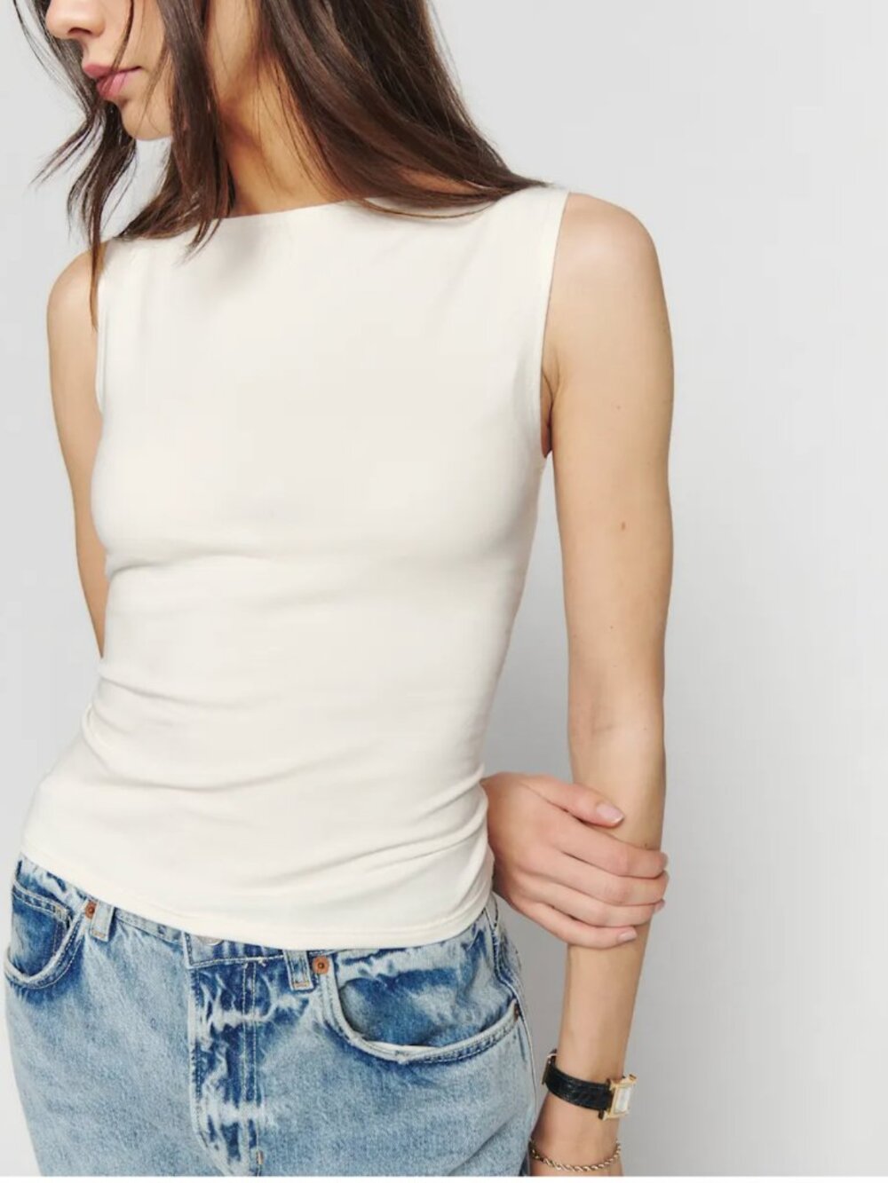 Reformation White Dusk Knit Top - Small